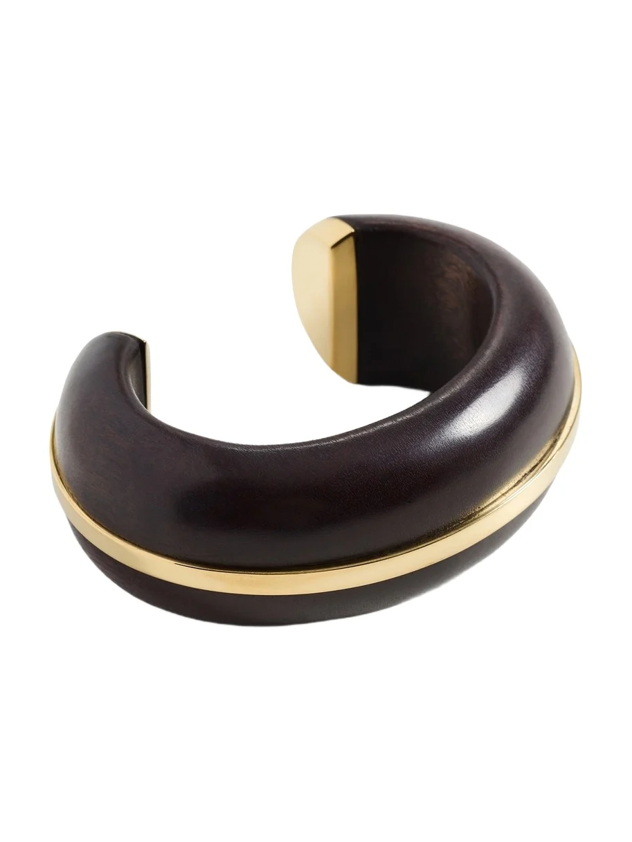 Lizzie Fortunato Halo Cuff In Acacia Wood Brown