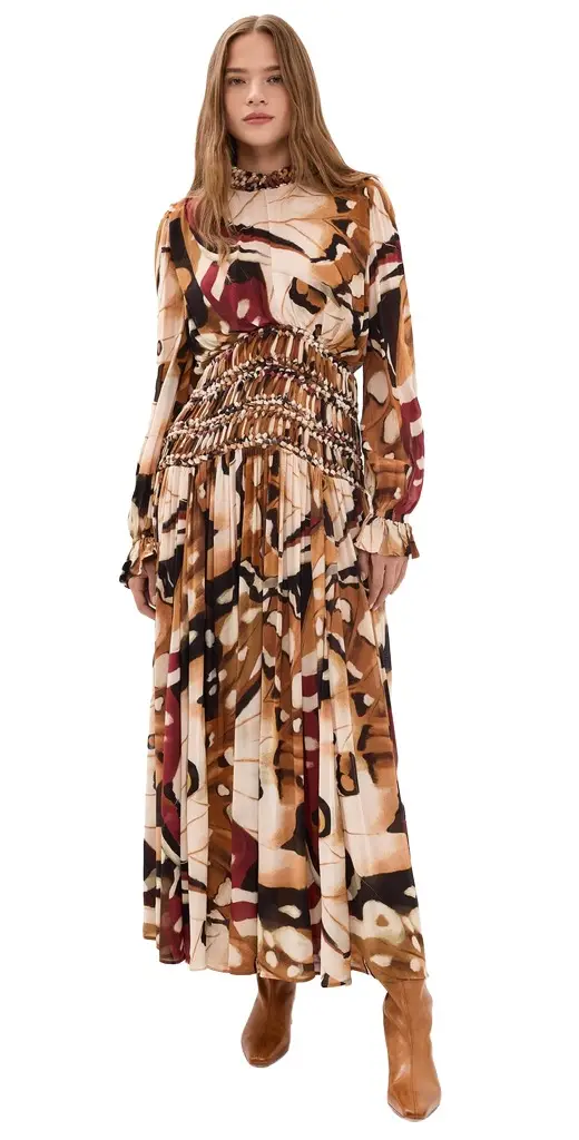 Farm Rio Borbofly Macrame Maxi Dress