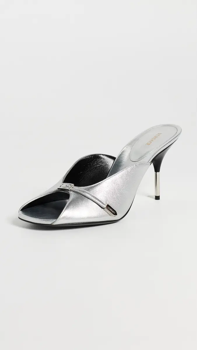 Versace Mule T.80 Lamb Leather Stilettos | Thumbnail 2