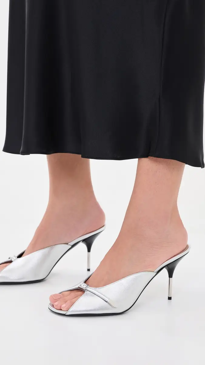 Versace Mule T.80 Lamb Leather Stilettos | Thumbnail 3