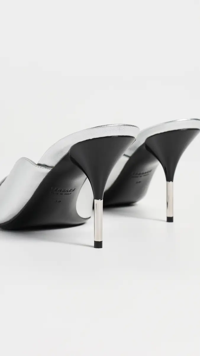 Versace Mule T.80 Lamb Leather Stilettos | Thumbnail 4