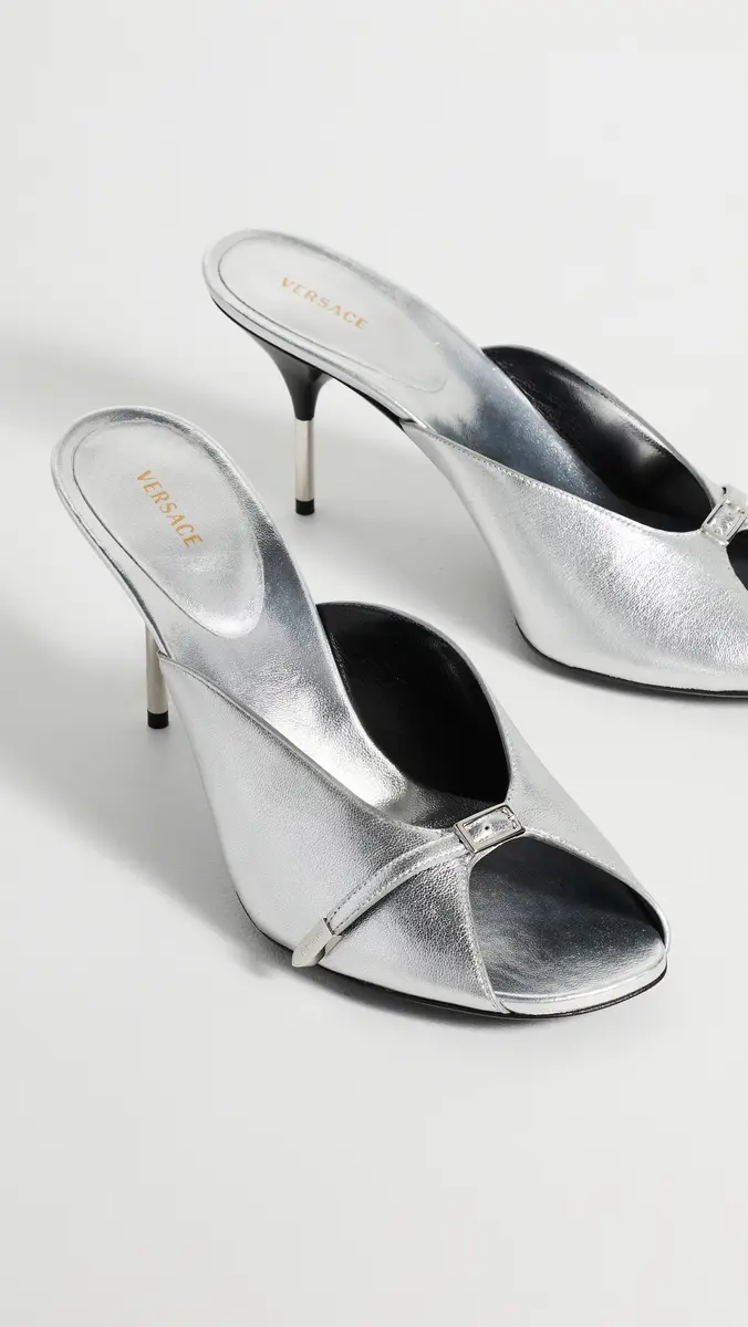Versace Mule T.80 Lamb Leather Stilettos | Thumbnail 5