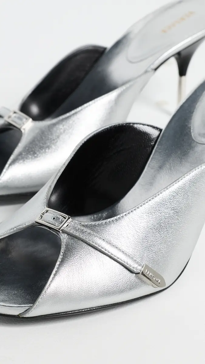 Versace Mule T.80 Lamb Leather Stilettos | Thumbnail 6