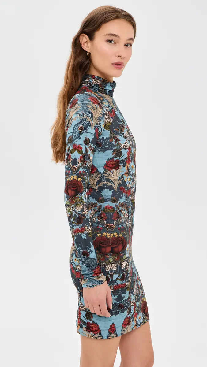 Alice + Olivia Delora Folded Turtleneck Mini Dress | Thumbnail 4