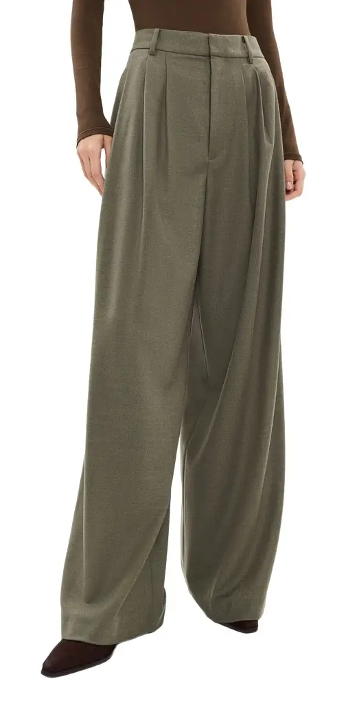 Tibi Cozy Flannel Triple Pleat Pants
