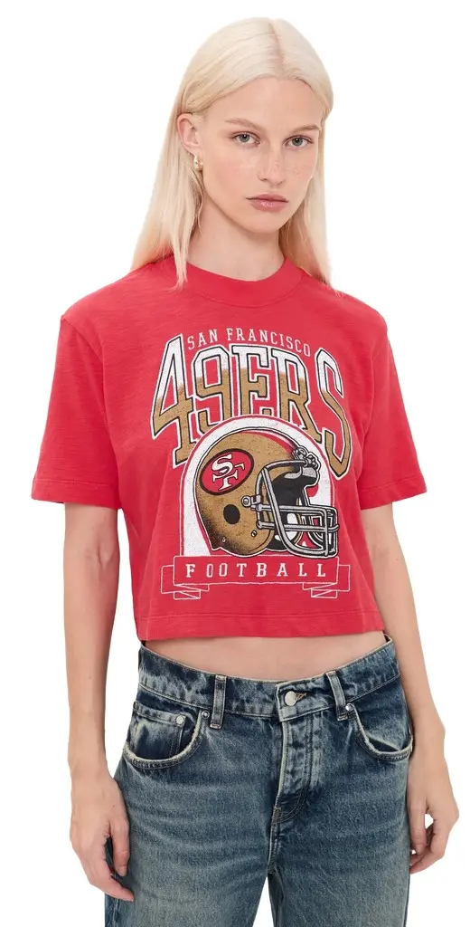 Junk Food 49ers Mock Neck Crop Tee