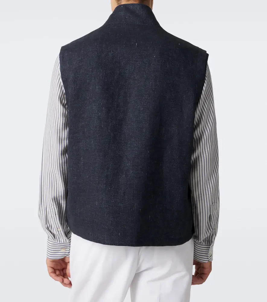 dunhill Linen reversible vest | Thumbnail 3 dunhill Linen reversible vest | Thumbnail 3