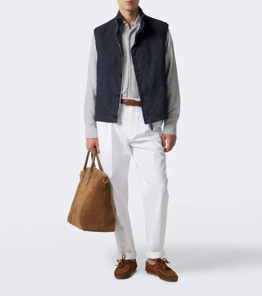 dunhill Linen reversible vest | Thumbnail 5 dunhill Linen reversible vest | Thumbnail 5