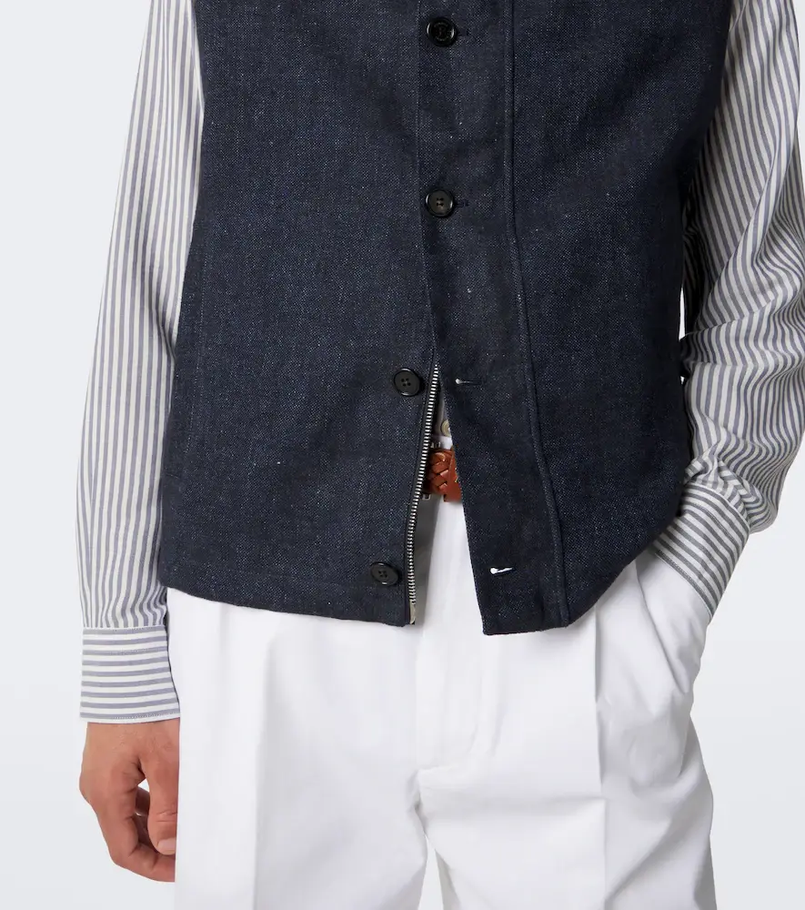 dunhill Linen reversible vest | Thumbnail 6 dunhill Linen reversible vest | Thumbnail 6
