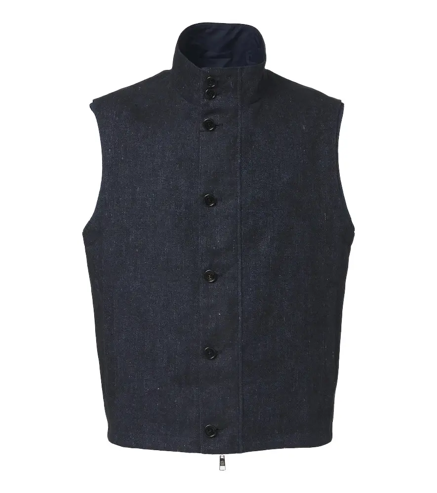 Linen reversible vest Linen reversible vest