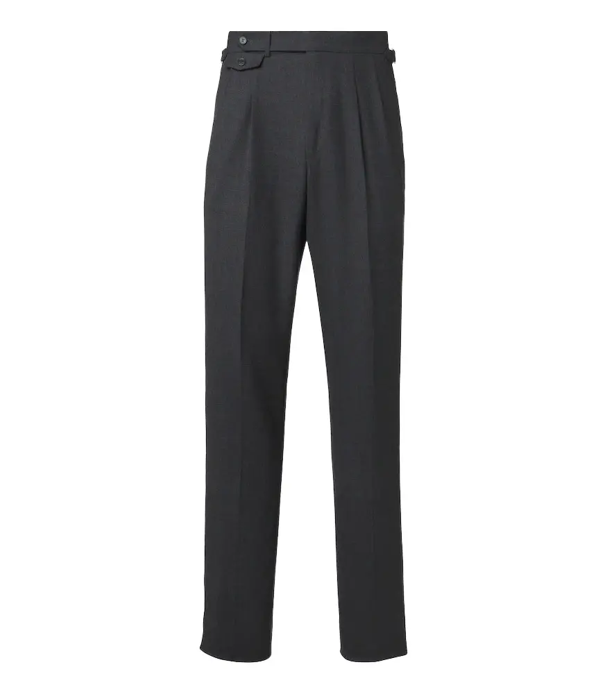 Wool and cashmere straight pants