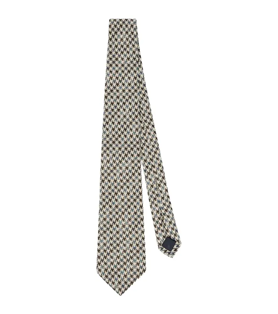 dunhill Houndstooth silk tie