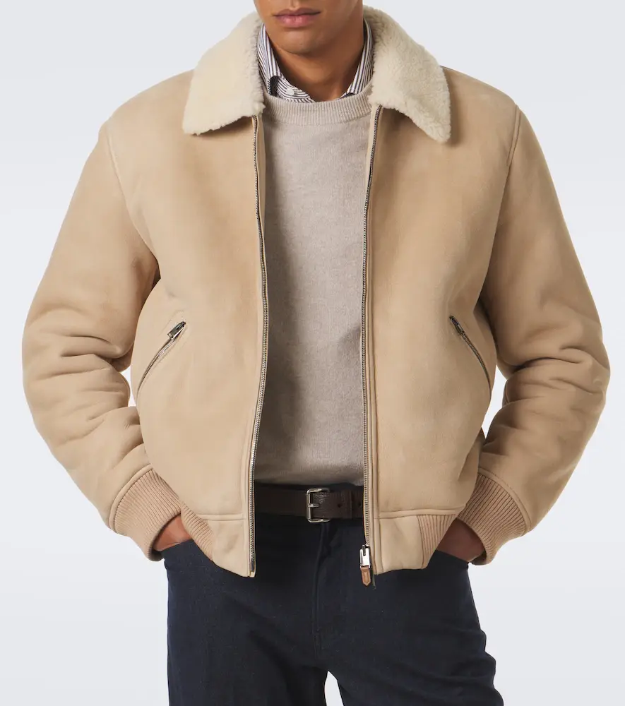 Canali Shearling-trimmed suede blouson jacket | Thumbnail 4 Canali Shearling-trimmed suede blouson jacket | Thumbnail 4