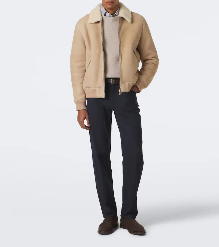 Canali Shearling-trimmed suede blouson jacket | Thumbnail 8 Canali Shearling-trimmed suede blouson jacket | Thumbnail 8
