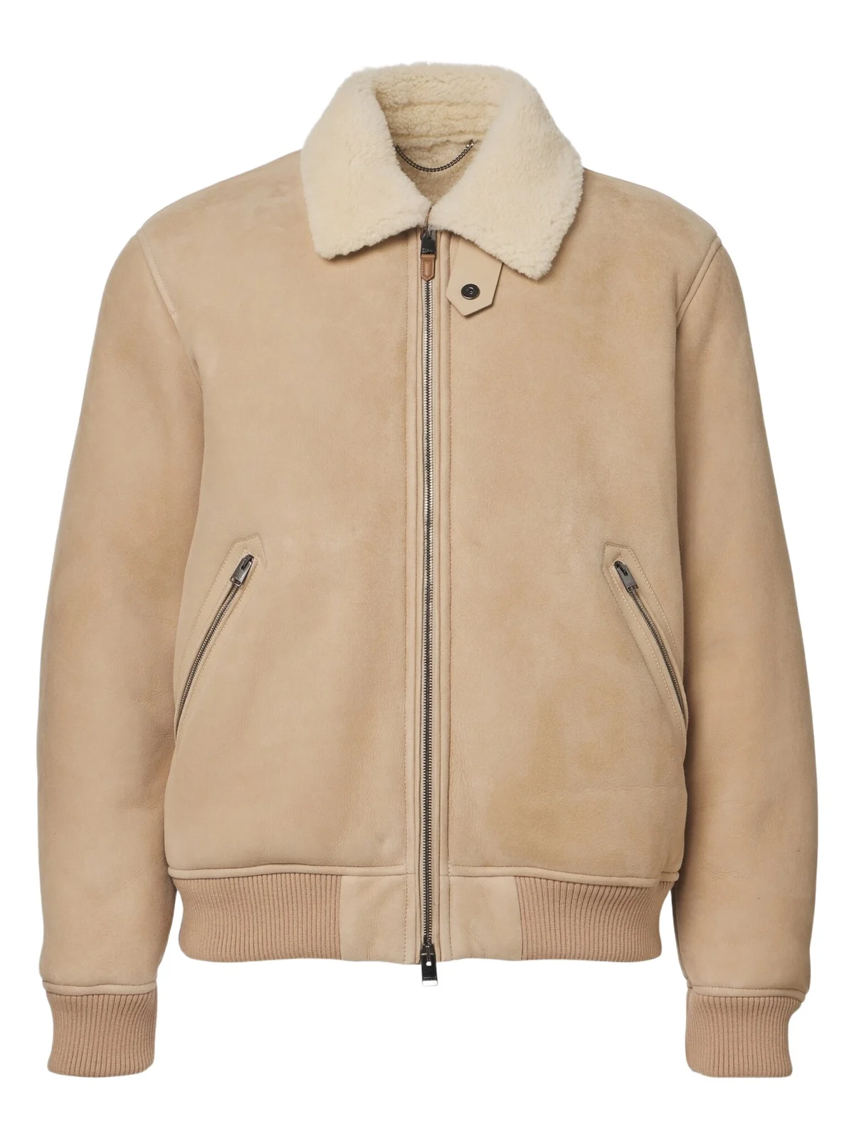 Shearling-trimmed suede blouson jacket Shearling-trimmed suede blouson jacket