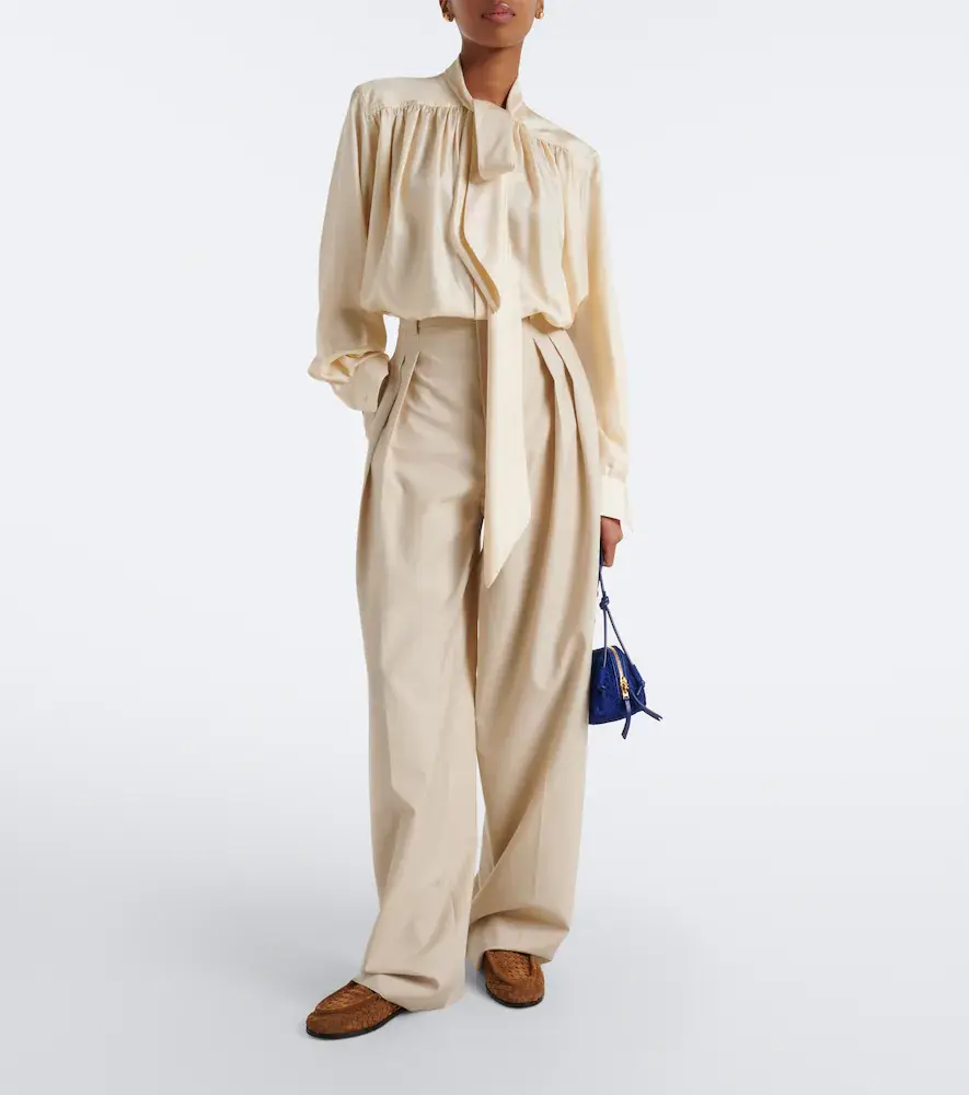 Bottega Veneta Tie-neck silk twill blouse | Thumbnail 2 Bottega Veneta Tie-neck silk twill blouse | Thumbnail 2