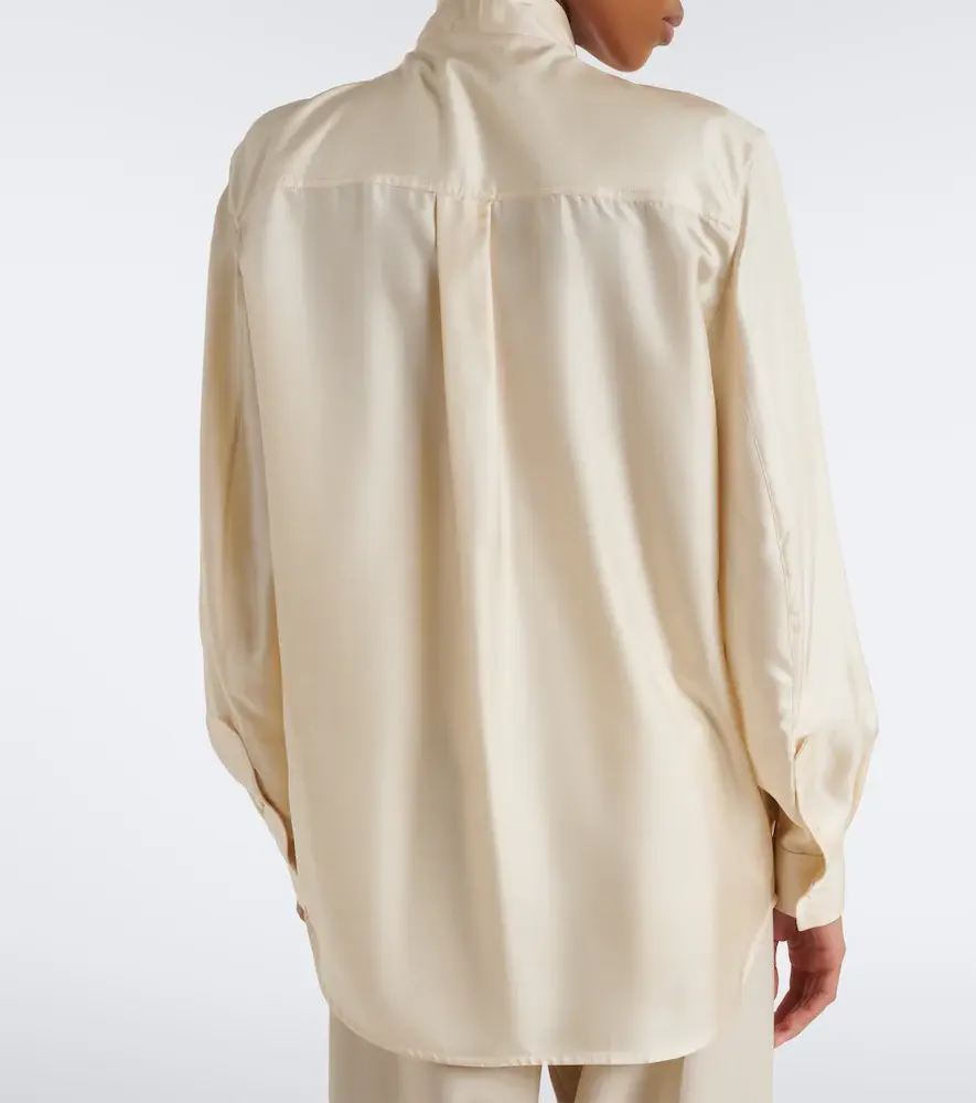 Bottega Veneta Tie-neck silk twill blouse | Thumbnail 4 Bottega Veneta Tie-neck silk twill blouse | Thumbnail 4
