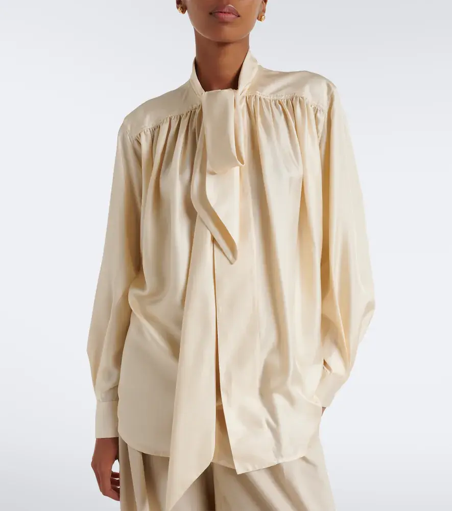 Bottega Veneta Tie-neck silk twill blouse | Thumbnail 5 Bottega Veneta Tie-neck silk twill blouse | Thumbnail 5