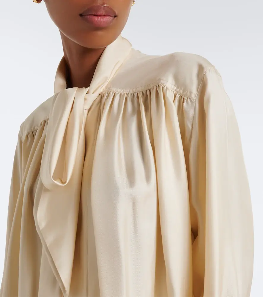 Bottega Veneta Tie-neck silk twill blouse | Thumbnail 6 Bottega Veneta Tie-neck silk twill blouse | Thumbnail 6