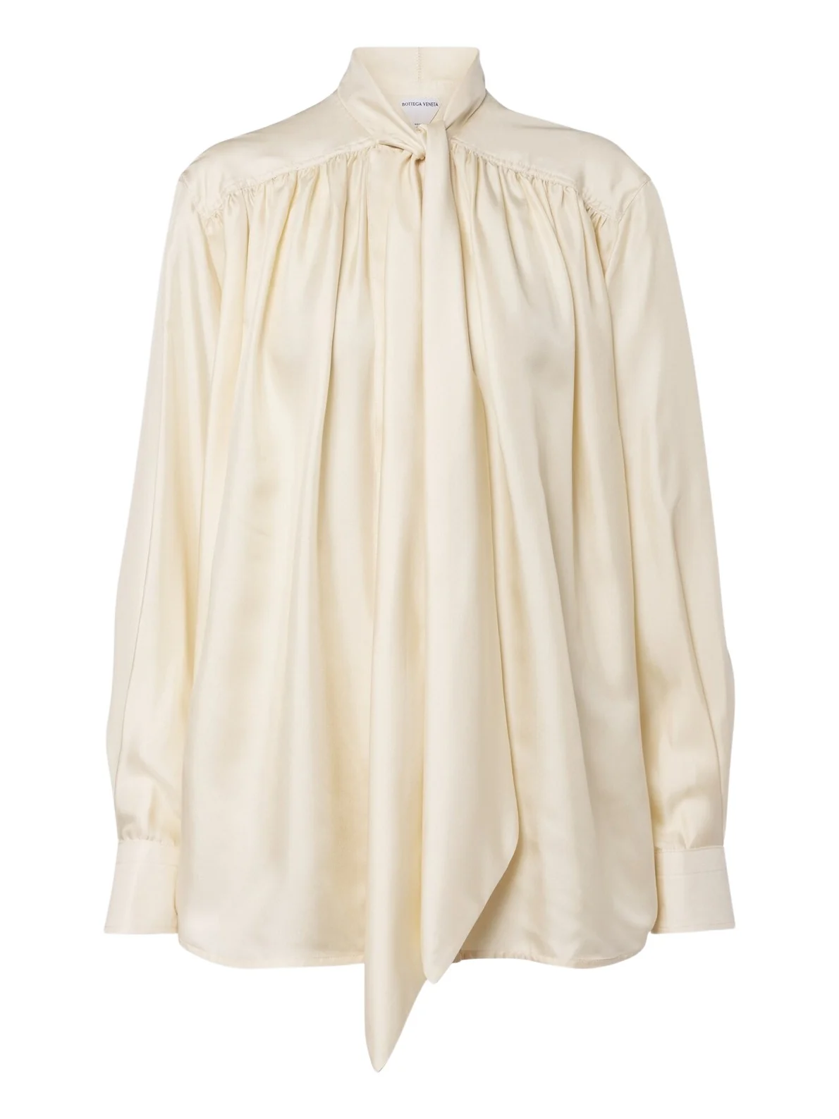 Bottega Veneta Tie-neck silk twill blouse