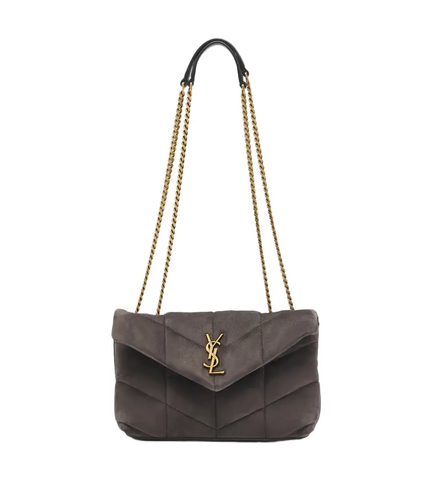 Saint Laurent Toy Puffer quilted suede shoulder bag