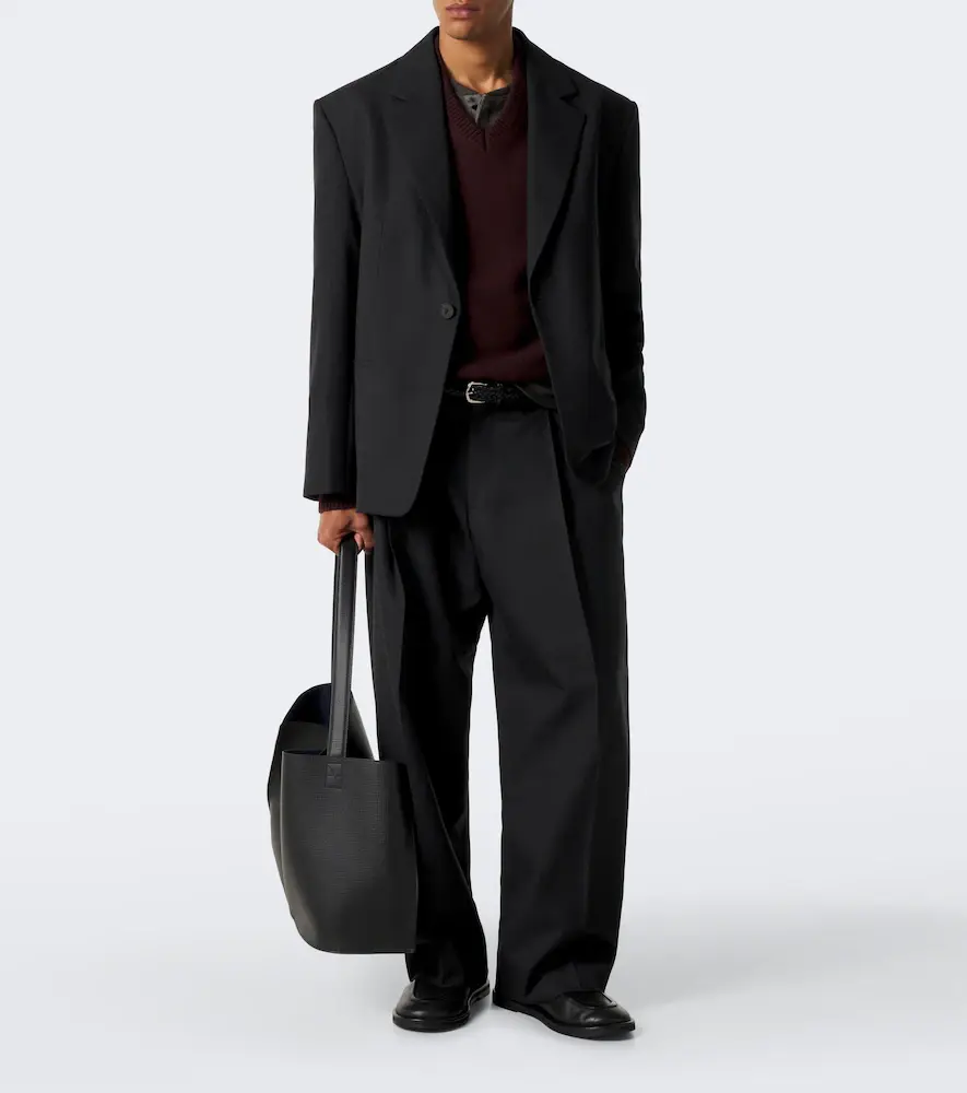 Studio Nicholson Pull pleated wool wide-leg pants | Thumbnail 3 Studio Nicholson Pull pleated wool wide-leg pants | Thumbnail 3