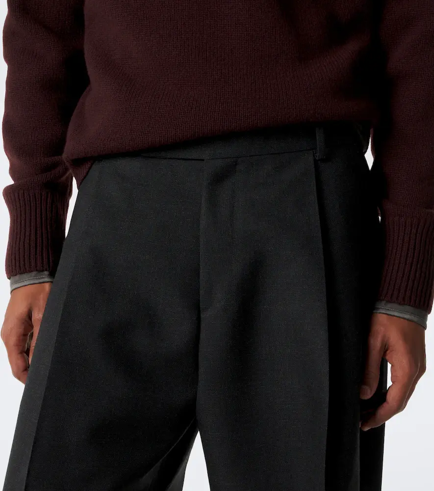 Studio Nicholson Pull pleated wool wide-leg pants | Thumbnail 4 Studio Nicholson Pull pleated wool wide-leg pants | Thumbnail 4