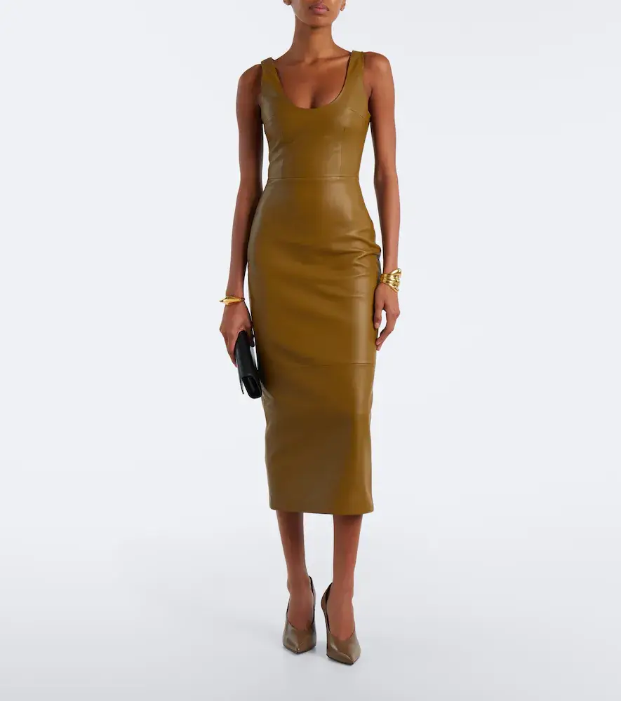 Alex Perry Leather midi dress | Thumbnail 2 Alex Perry Leather midi dress | Thumbnail 2