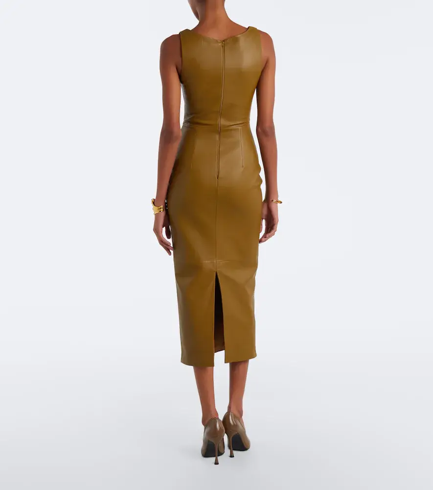 Alex Perry Leather midi dress | Thumbnail 3 Alex Perry Leather midi dress | Thumbnail 3