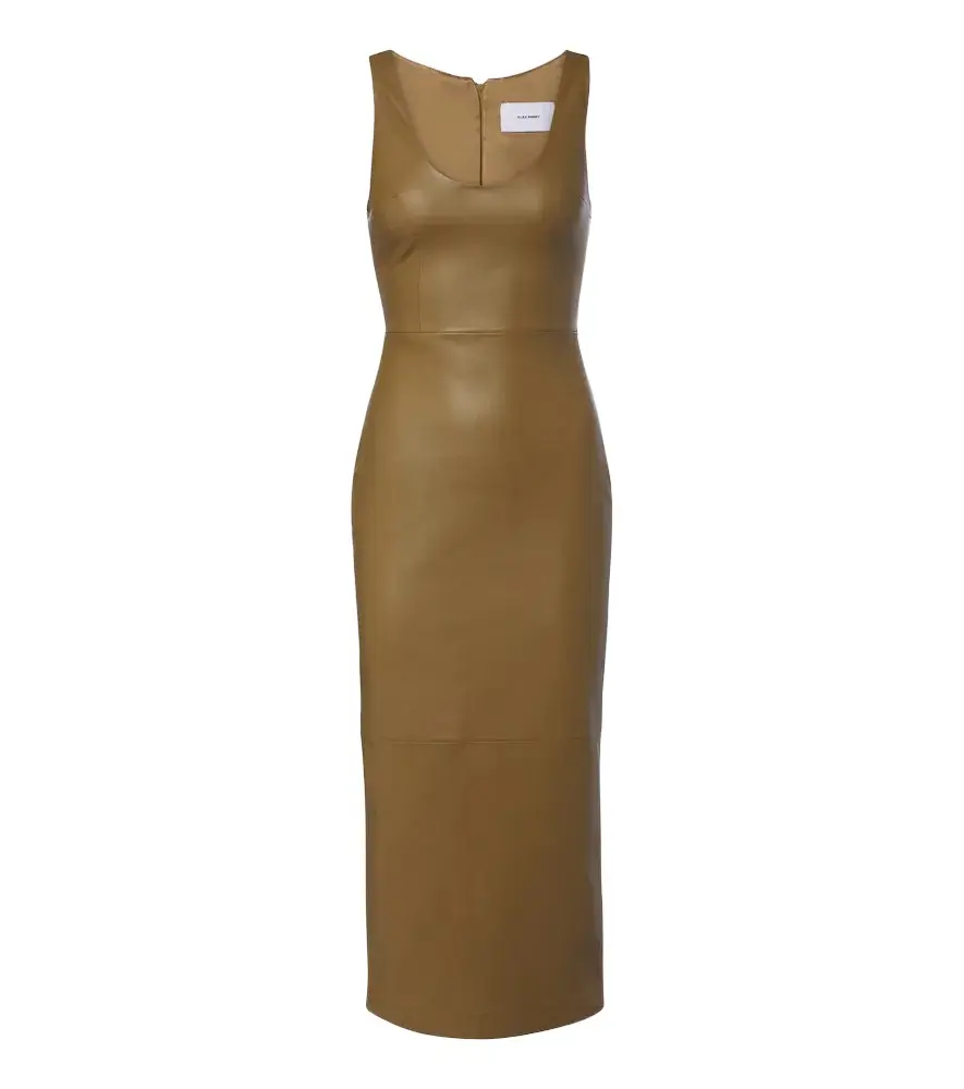 Alex Perry Leather midi dress