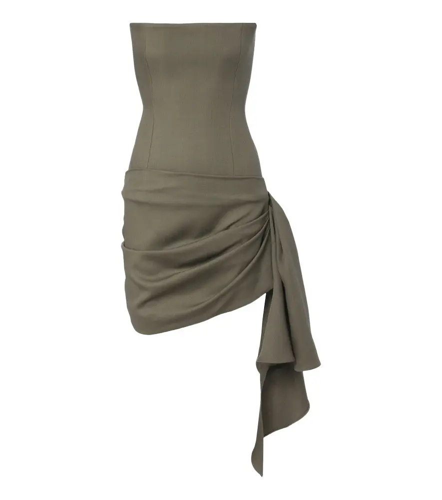 Alex Perry Draped virgin wool bustier dress