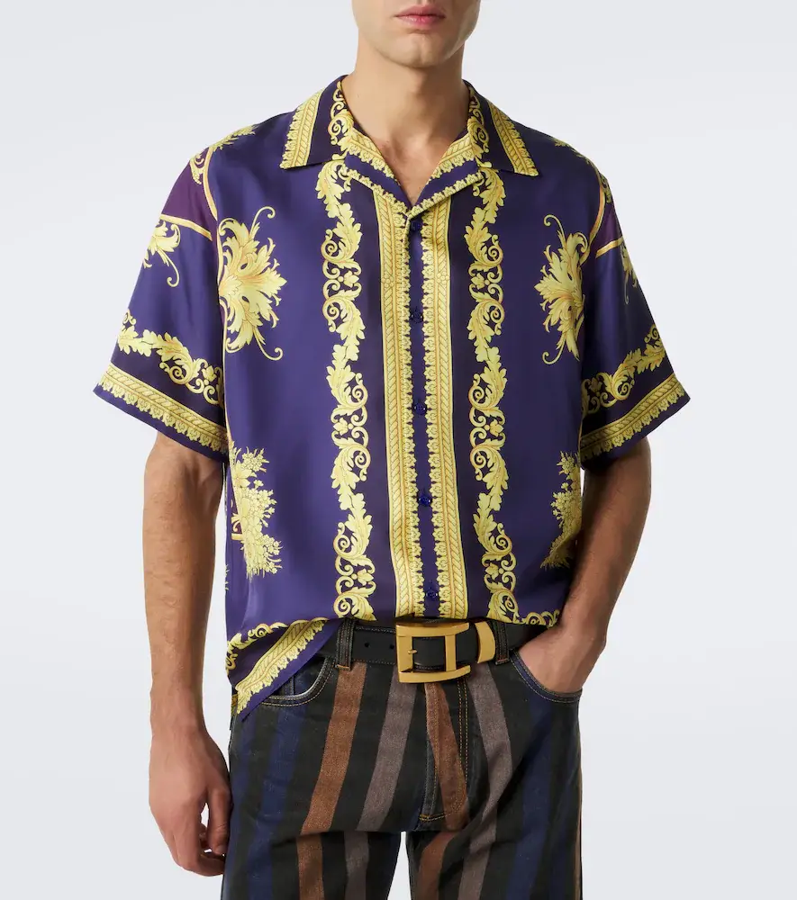 Versace Barocco silk twill shirt | Thumbnail 6 Versace Barocco silk twill shirt | Thumbnail 6