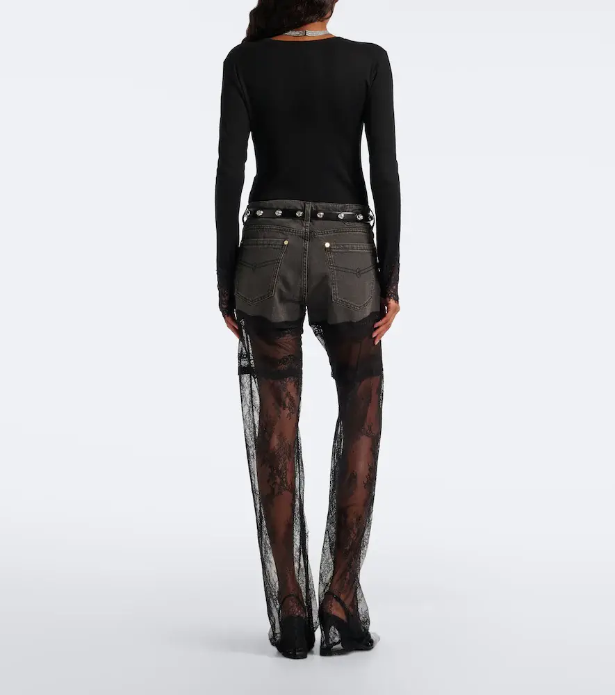 BLUMARINE Lace-trimmed wide-leg jeans | Thumbnail 3 BLUMARINE Lace-trimmed wide-leg jeans | Thumbnail 3