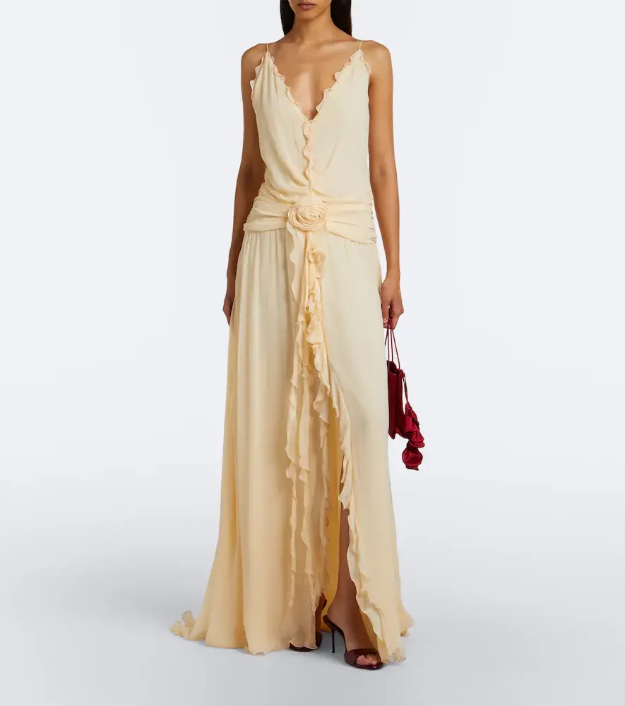 BLUMARINE Ruffled georgette maxi dress | Thumbnail 4 BLUMARINE Ruffled georgette maxi dress | Thumbnail 4