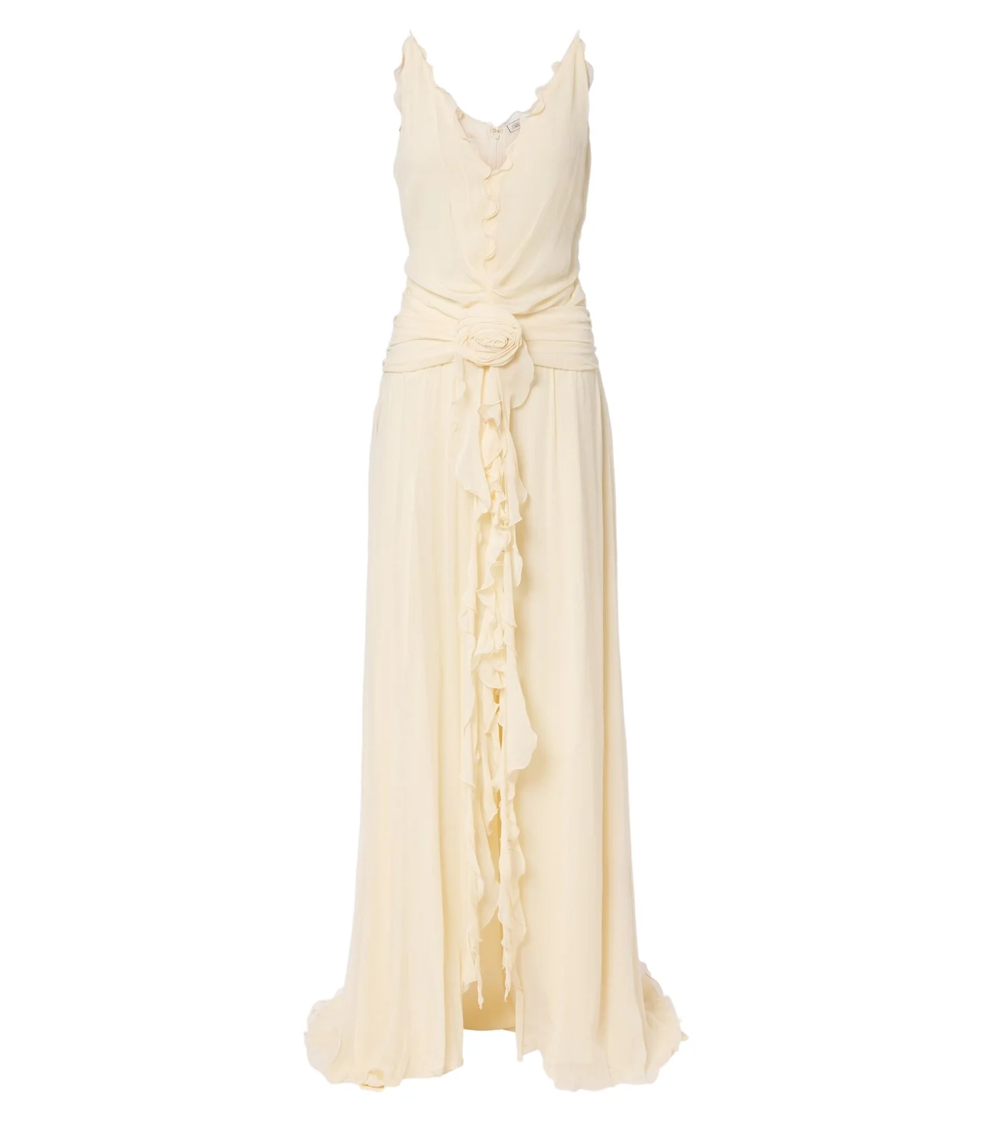 Ruffled georgette maxi dress