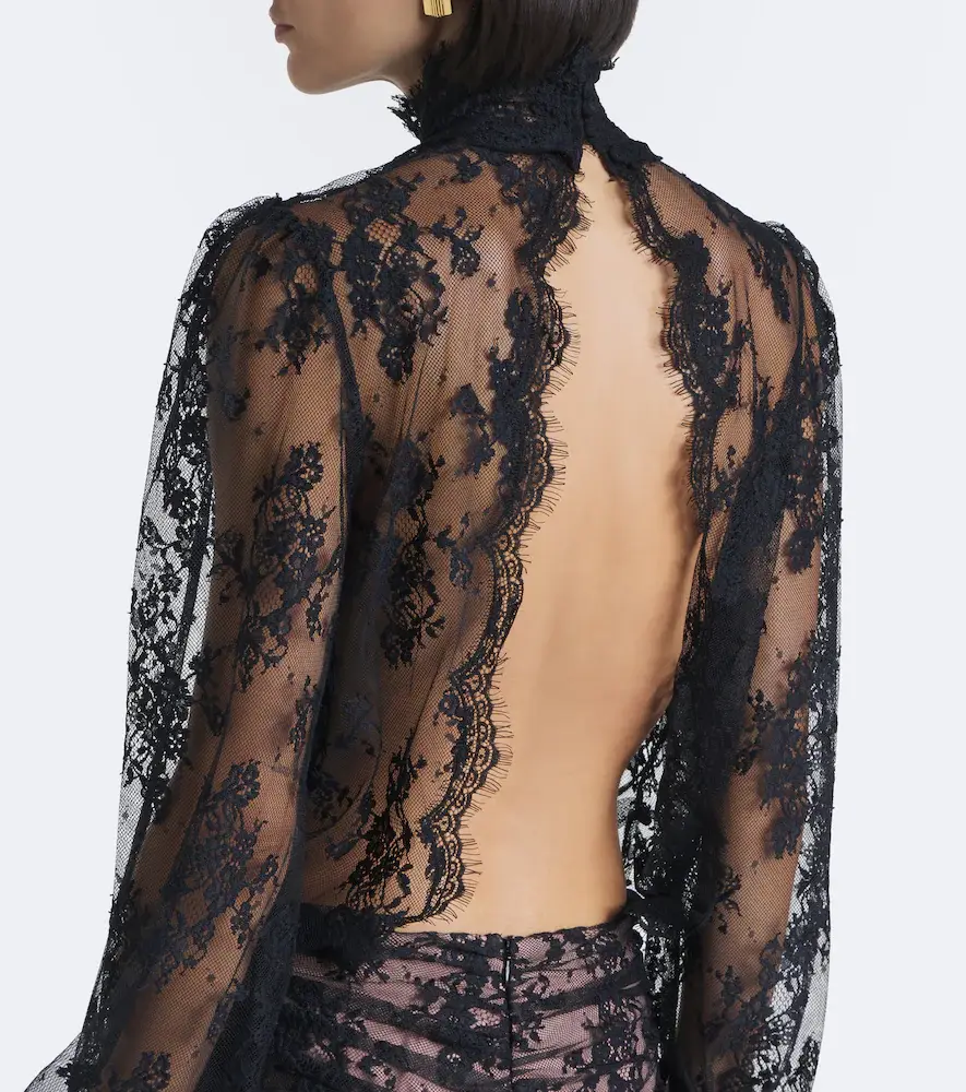 Retrofête Retrofête Ysolde sheer lace minidress | Thumbnail 2 Retrofête Retrofête Ysolde sheer lace minidress | Thumbnail 2