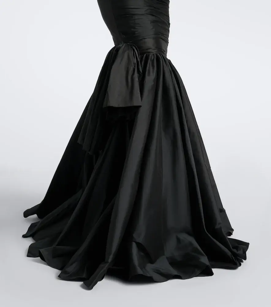 LA FUORI Là Fuori Gilded Geo draped sequined bustier gown | Thumbnail 3