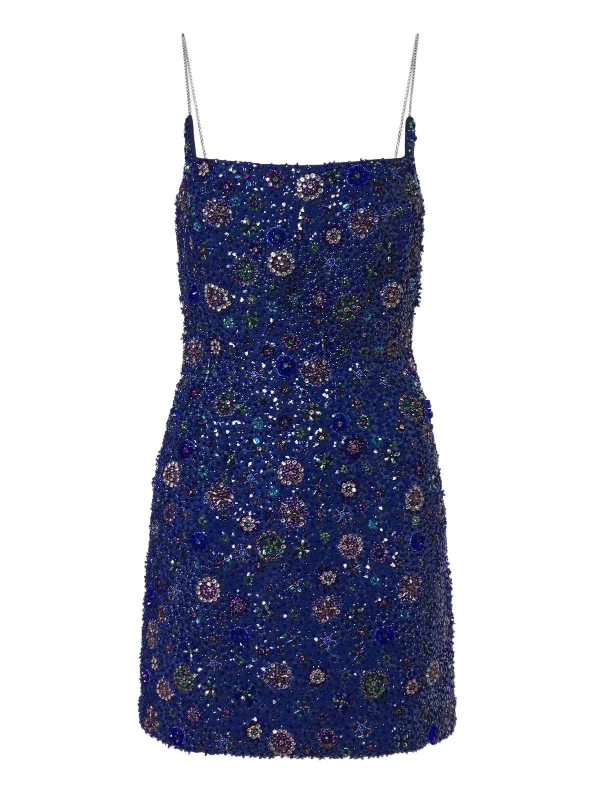 Là Fuori Crystal Midnight embellished silk minidress