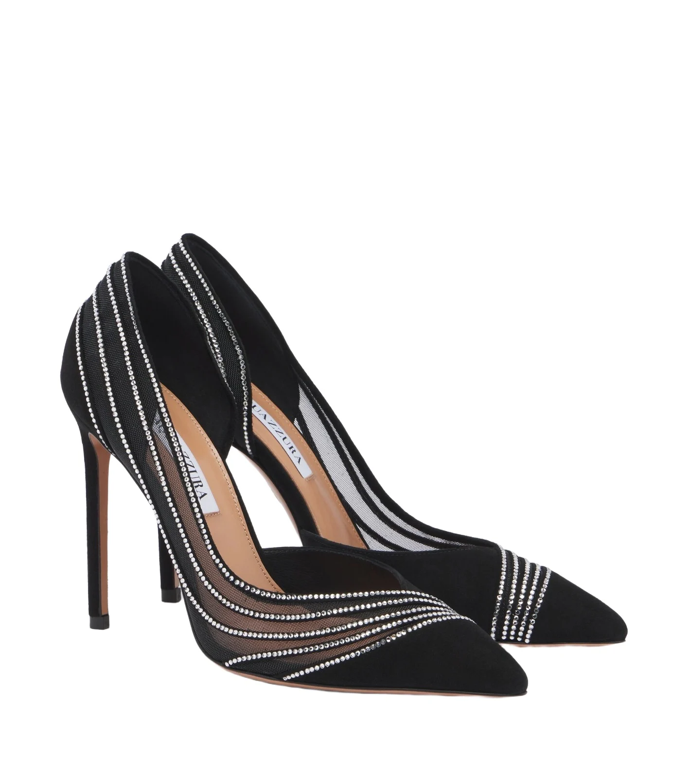 Dream Girl embellished mesh and suede pumps Dream Girl embellished mesh and suede pumps