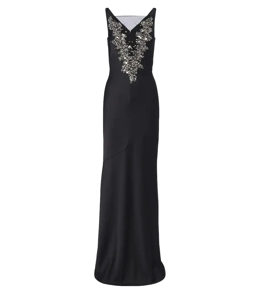 Safiyaa Mela embellished crêpe gown