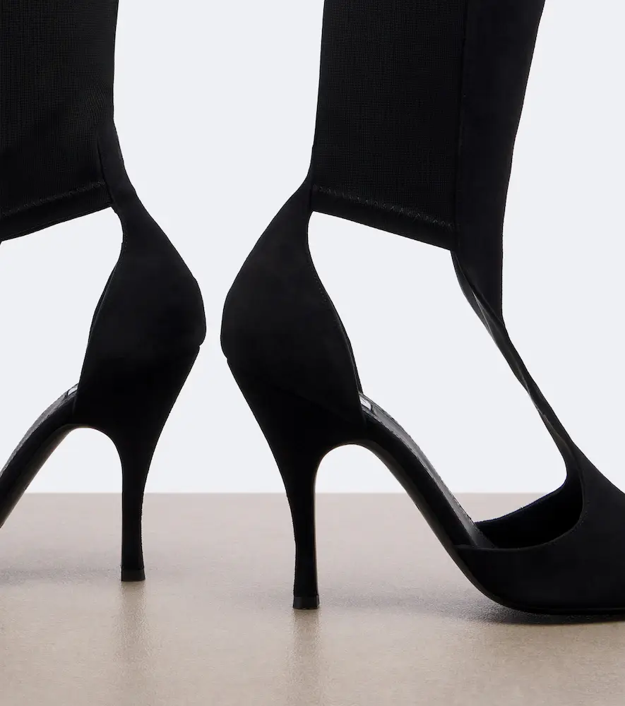 Alaïa Alaïa Cutout suede-trimmed over-the-knee boots | Thumbnail 3 Alaïa Alaïa Cutout suede-trimmed over-the-knee boots | Thumbnail 3