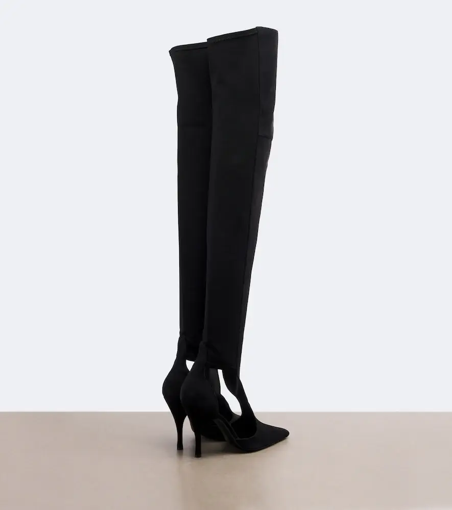 Alaïa Alaïa Cutout suede-trimmed over-the-knee boots | Thumbnail 4 Alaïa Alaïa Cutout suede-trimmed over-the-knee boots | Thumbnail 4