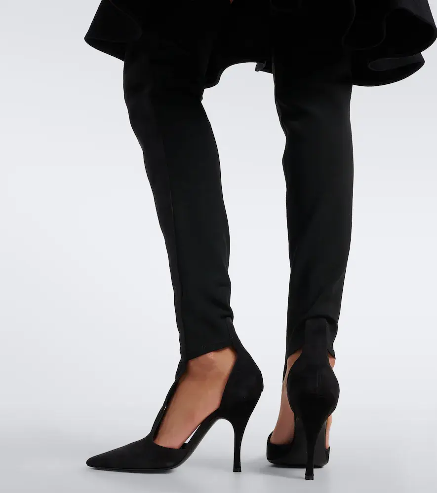 Alaïa Alaïa Cutout suede-trimmed over-the-knee boots | Thumbnail 6 Alaïa Alaïa Cutout suede-trimmed over-the-knee boots | Thumbnail 6