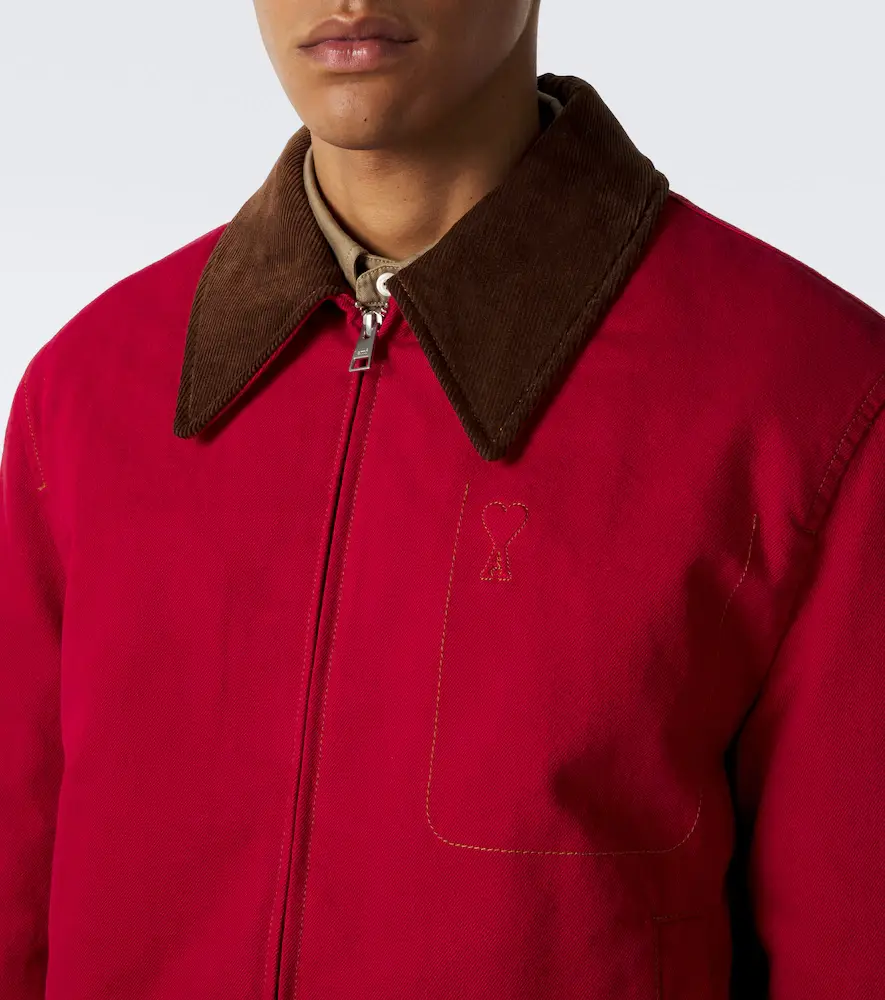 AMI PARIS Ami de Coeur corduroy-trimmed denim jacket | Thumbnail 2 AMI PARIS Ami de Coeur corduroy-trimmed denim jacket | Thumbnail 2