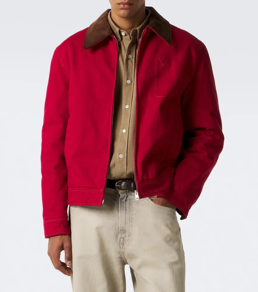 AMI PARIS Ami de Coeur corduroy-trimmed denim jacket | Thumbnail 4 AMI PARIS Ami de Coeur corduroy-trimmed denim jacket | Thumbnail 4