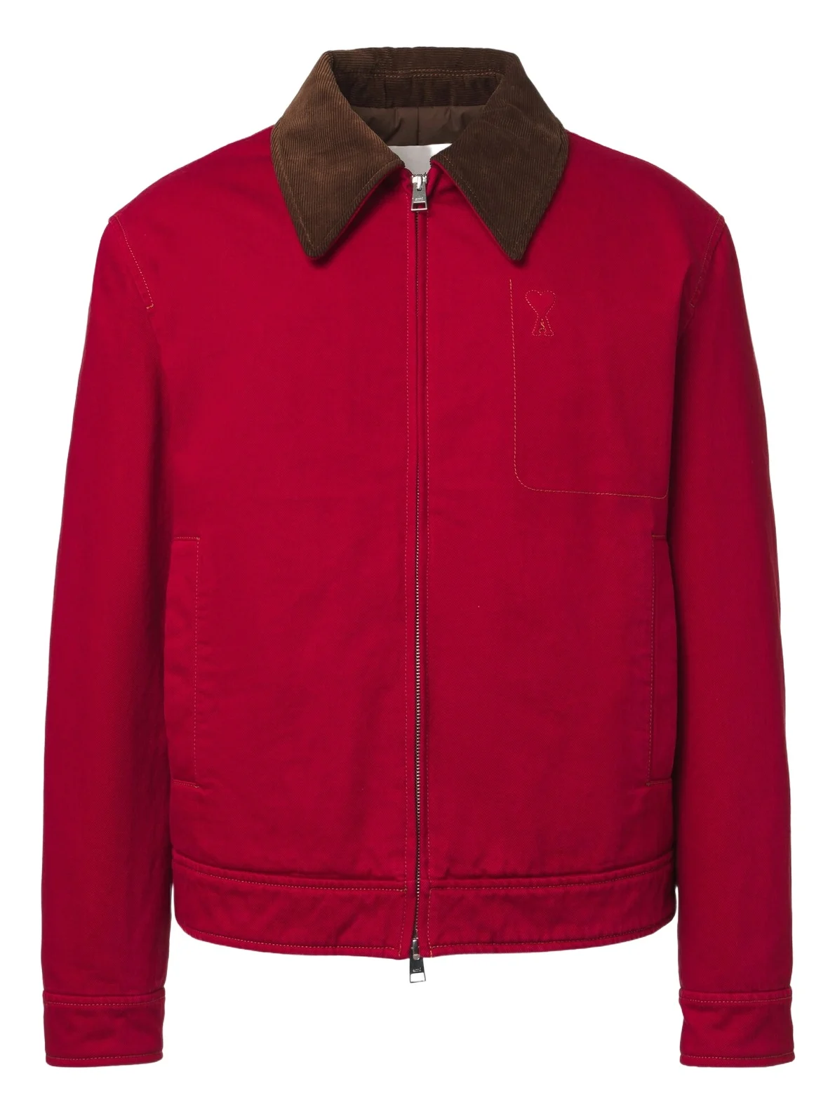 Ami de Coeur corduroy-trimmed denim jacket Ami de Coeur corduroy-trimmed denim jacket