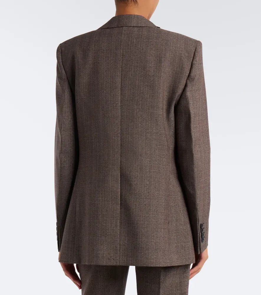 Victoria Beckham Striped single-breasted blazer | Thumbnail 4 Victoria Beckham Striped single-breasted blazer | Thumbnail 4
