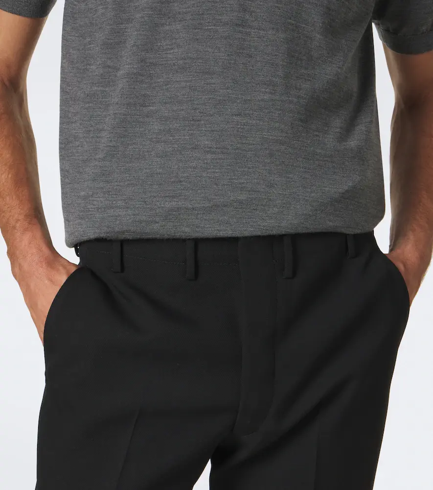 Prada Virgin wool twill slim pants | Thumbnail 3