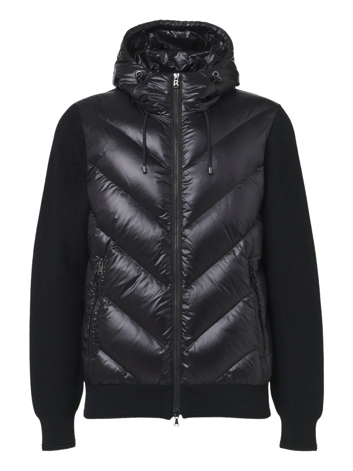 Zisco down-paneled hooded wool cardigan Zisco down-paneled hooded wool cardigan