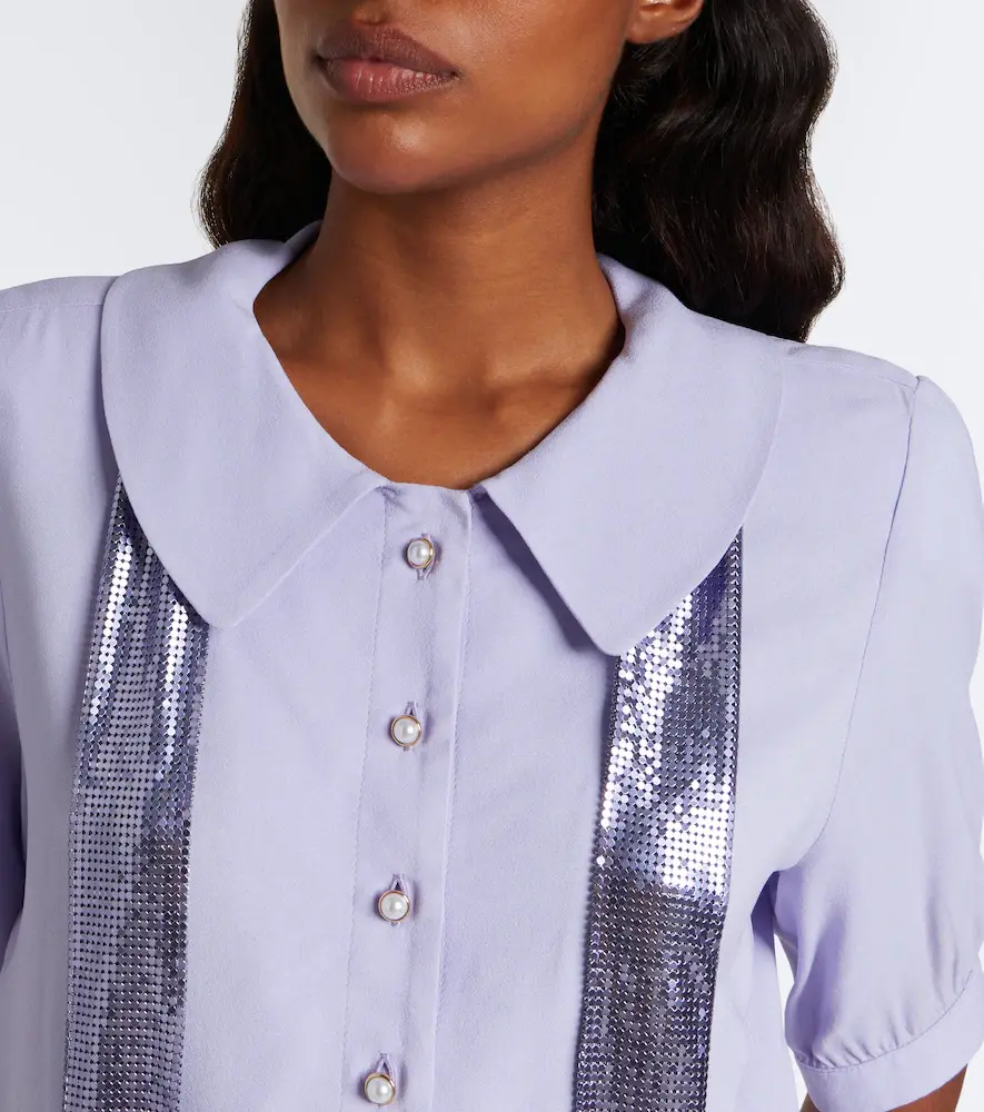 Rabanne Chainmail crêpe blouse | Thumbnail 2 Rabanne Chainmail crêpe blouse | Thumbnail 2
